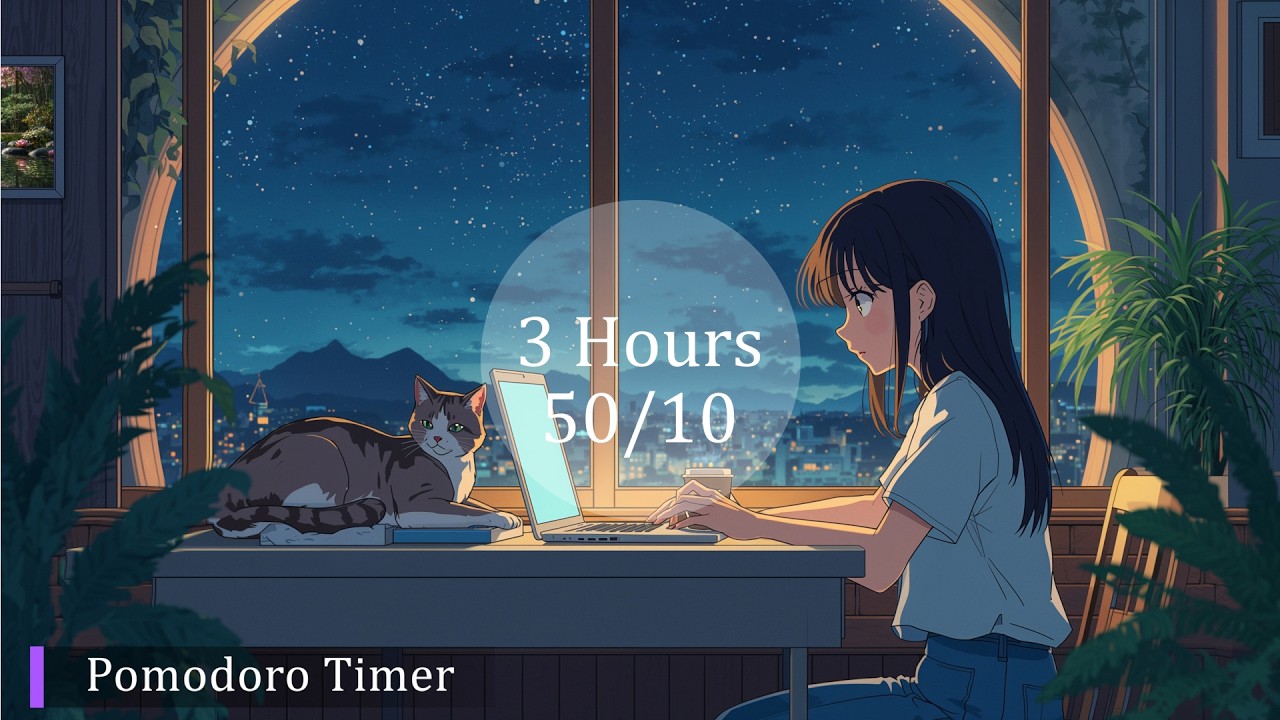 3-HOUR STUDY WITH ME • 50/10 Pomodoro Session • Lofi Beats to Study & Focus