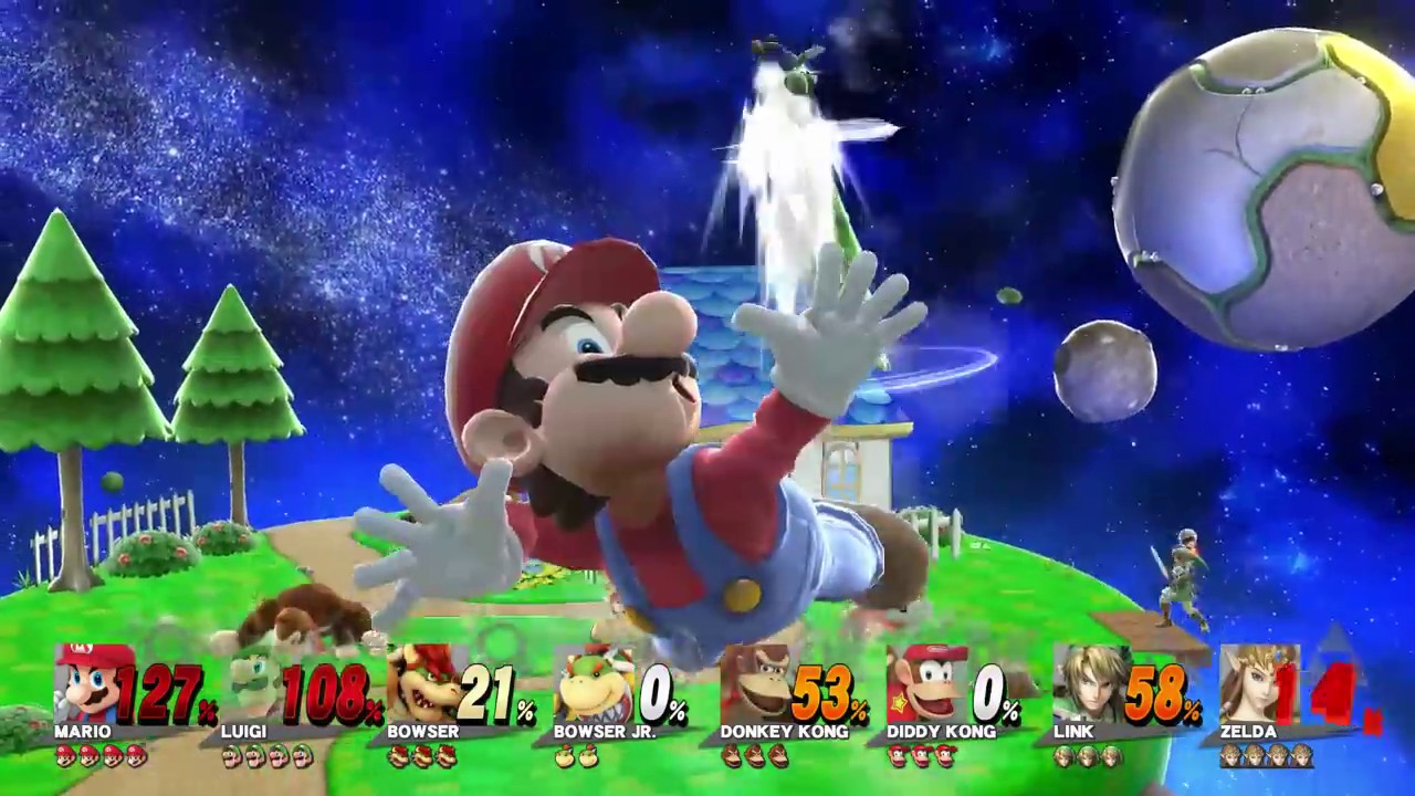 Mario vs Luigi vs Bowser vs Bowser Jr. vs Donkey Kong vs Diddy Kong vs Link vs Zelda