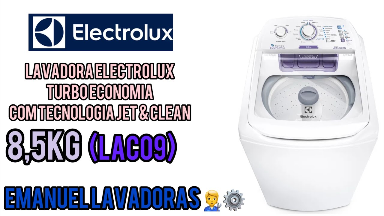 Lavadora Electrolux turbo economia 8,5kg com tecnologia jet & clean (LAC09) COBERDROM DUPLA FACE SLT