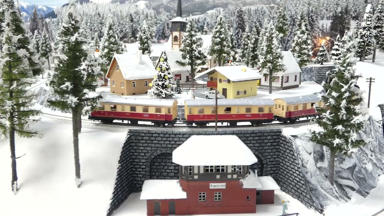Wintermodellbahn Spur N, BR 86 Anlagenrundfahrt