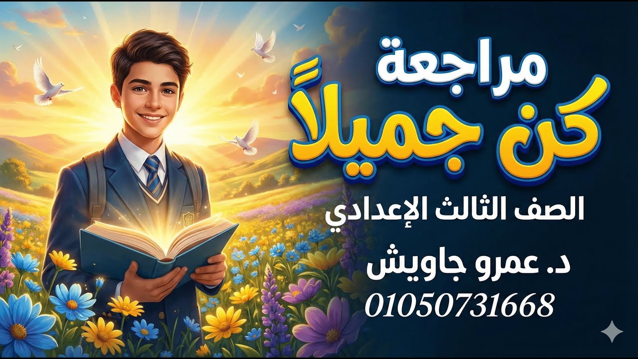 لو داخل امتحان عربي 👈 لازم تشوف مراجعة نص كن جميلًا