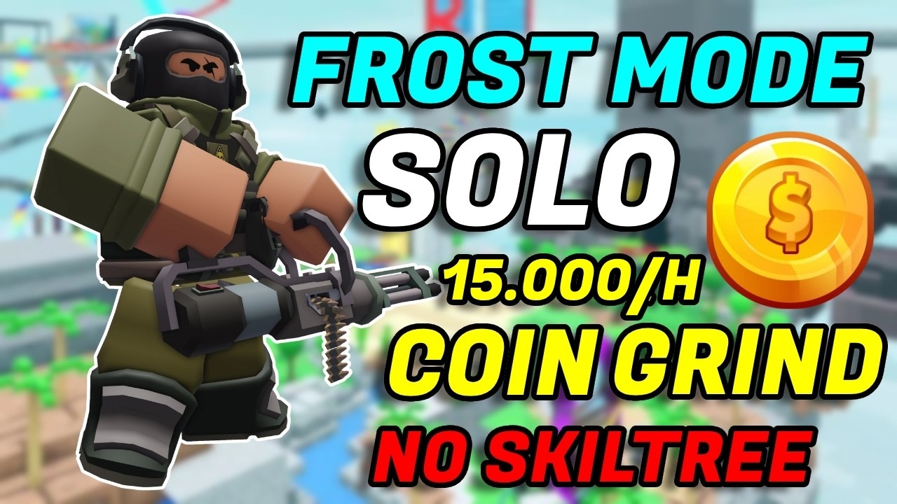 Solo Frost Mode Coin Grind No Skilltree - Tower Defense Simulator