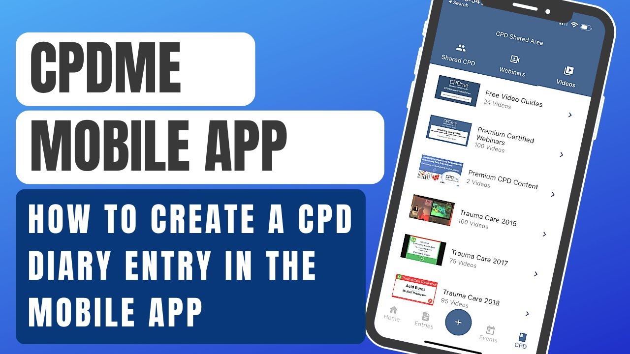 How to Create a CPD Diary Entry in the Mobile App