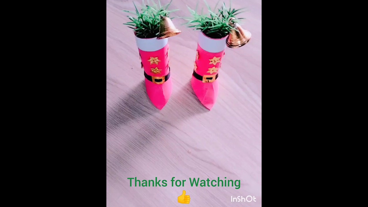 DIY Santa Claus Paper Boots | Origami Boots | Paper Boot Christmas Decor Ideas | School Paper Craft