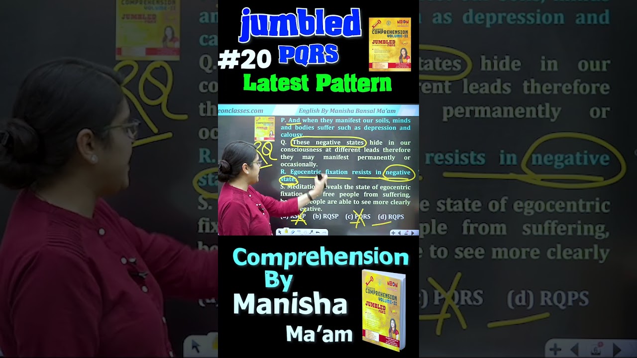 Sentence rearrangement question asked in latest exam - 20 #pqrs #jumbled #sscenglish #trending
