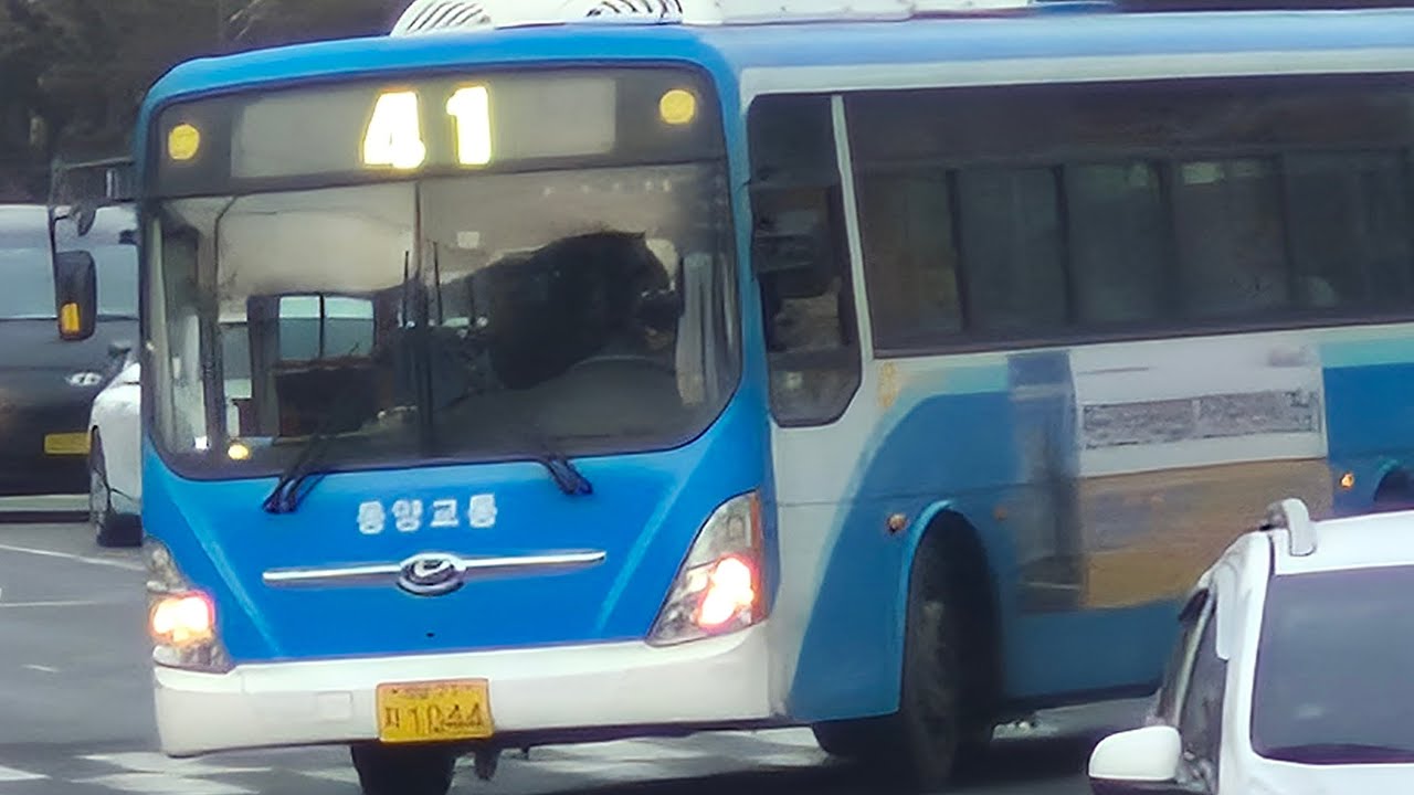 1044호 동양41번 CNG 16년형 뉴슈퍼에어로시티 급가속 풀악셀 고RPM 주행 