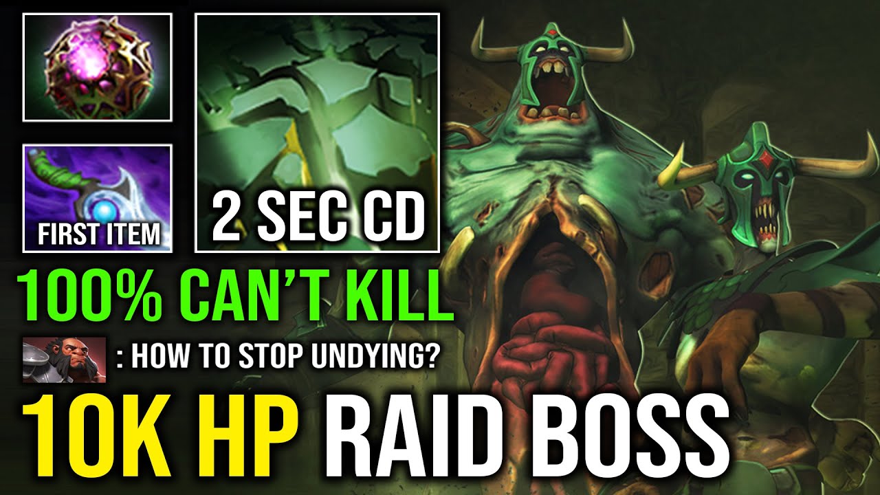 100% CAN'T KILL Solo Mid Undying 10K HP Raid Boss 2 Sec CD Decay Spam Mana Burn Diffusal Dota 2