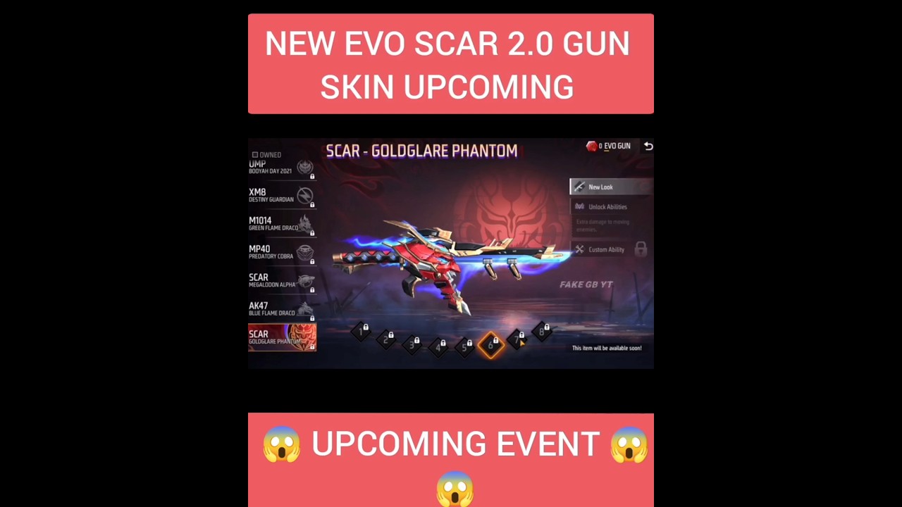 free fire new evo scar 2.0 😱 | ff new event 🥰| ff upcoming event #shorts #shortfeed #evoscarskin