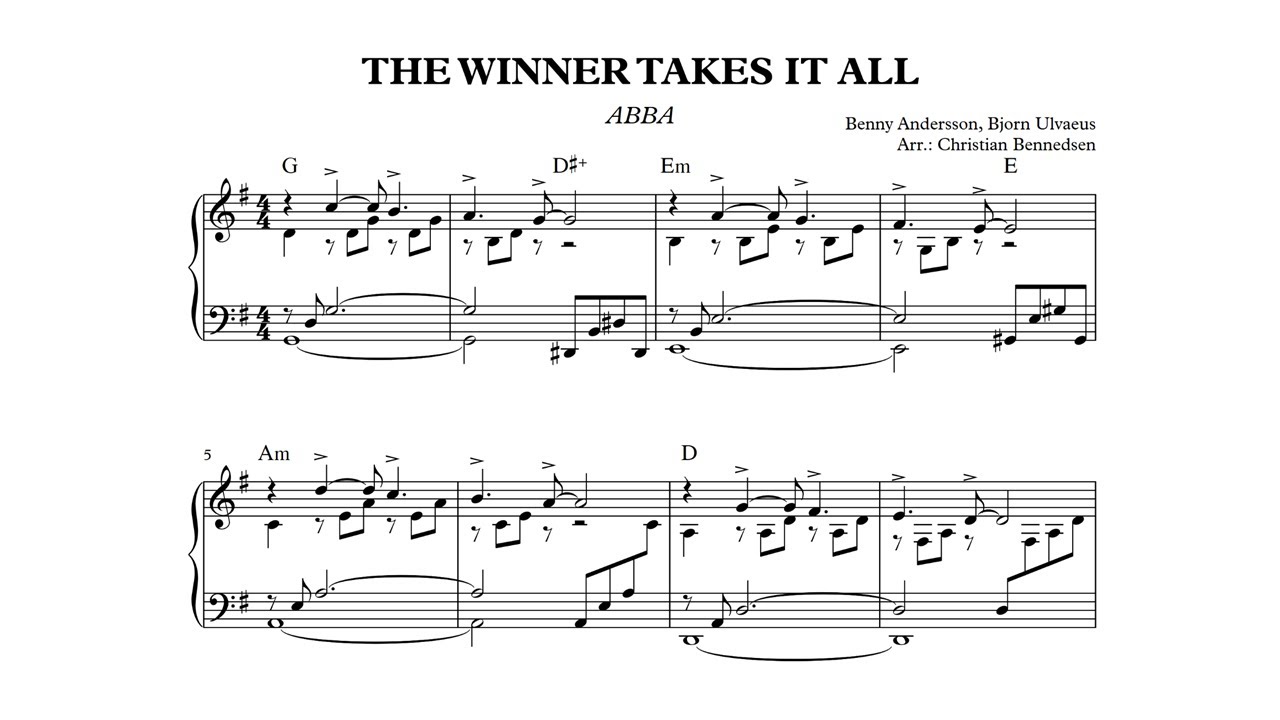 The Winner Takes It All - Piano