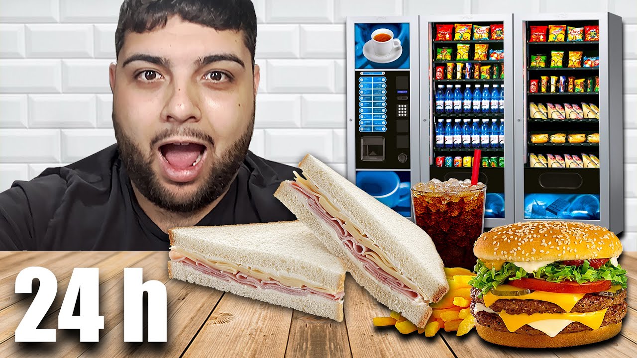 🍛 SOPRAVVIVO PER 24 h CON SOLO CIBO DELLE MACCHINETTE !!! 🍩🍔🏧