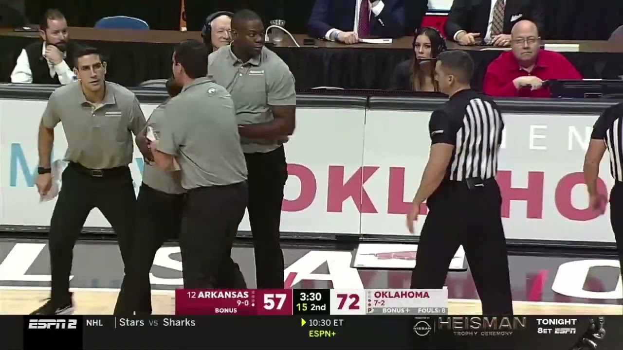 Arkansas Musselman T'ed Up and Ejected THEN Loses His Chiz vs OU.