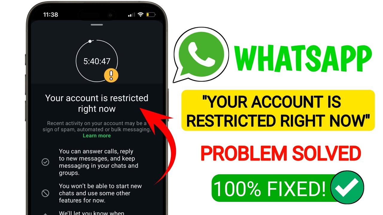 WhatsApp &ldquo;Your Account is Restricted Right Now&rdquo; Problem solve || (100% Fixed!)