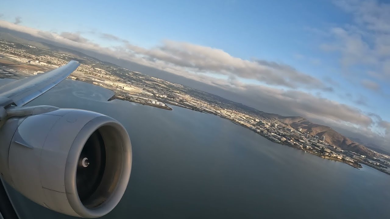 4K | United 777-300ER Takeoff from San Francisco