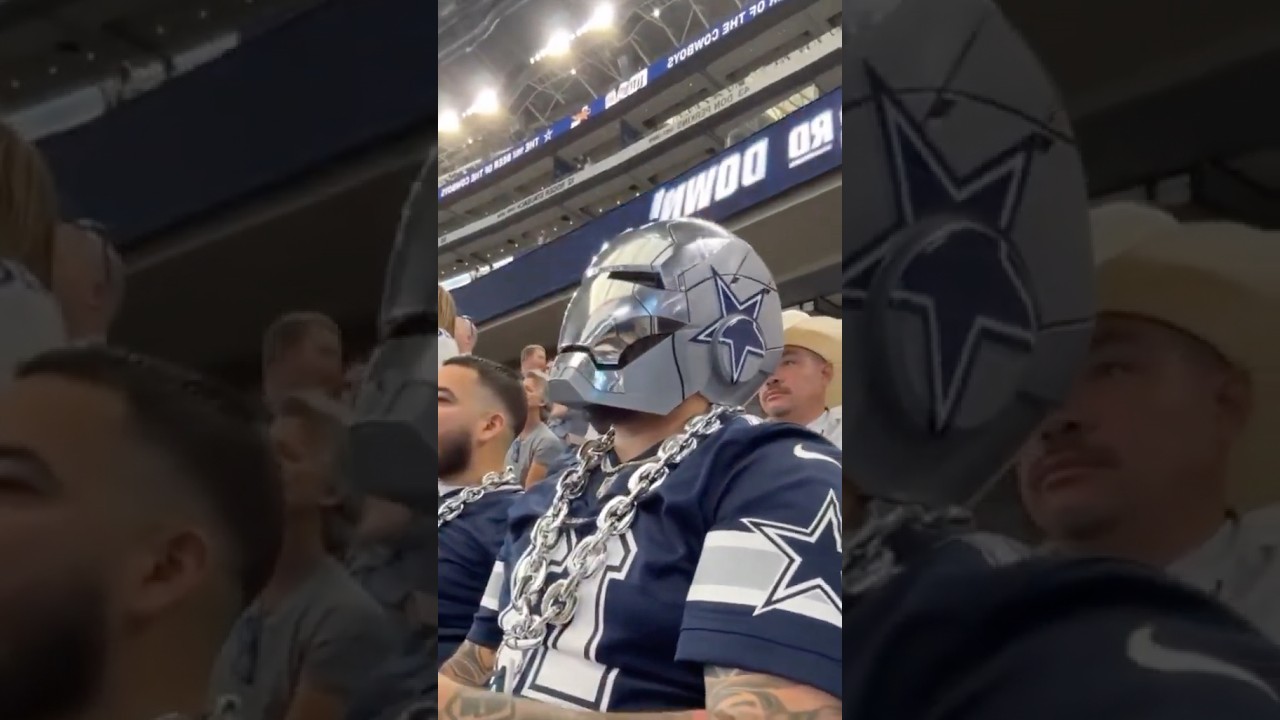 COWBOYS FAN BUILDS REAL IRON MAN HELMET 😱 NFL GAME GOES WILD!&rdquo; #nfl  #shorts