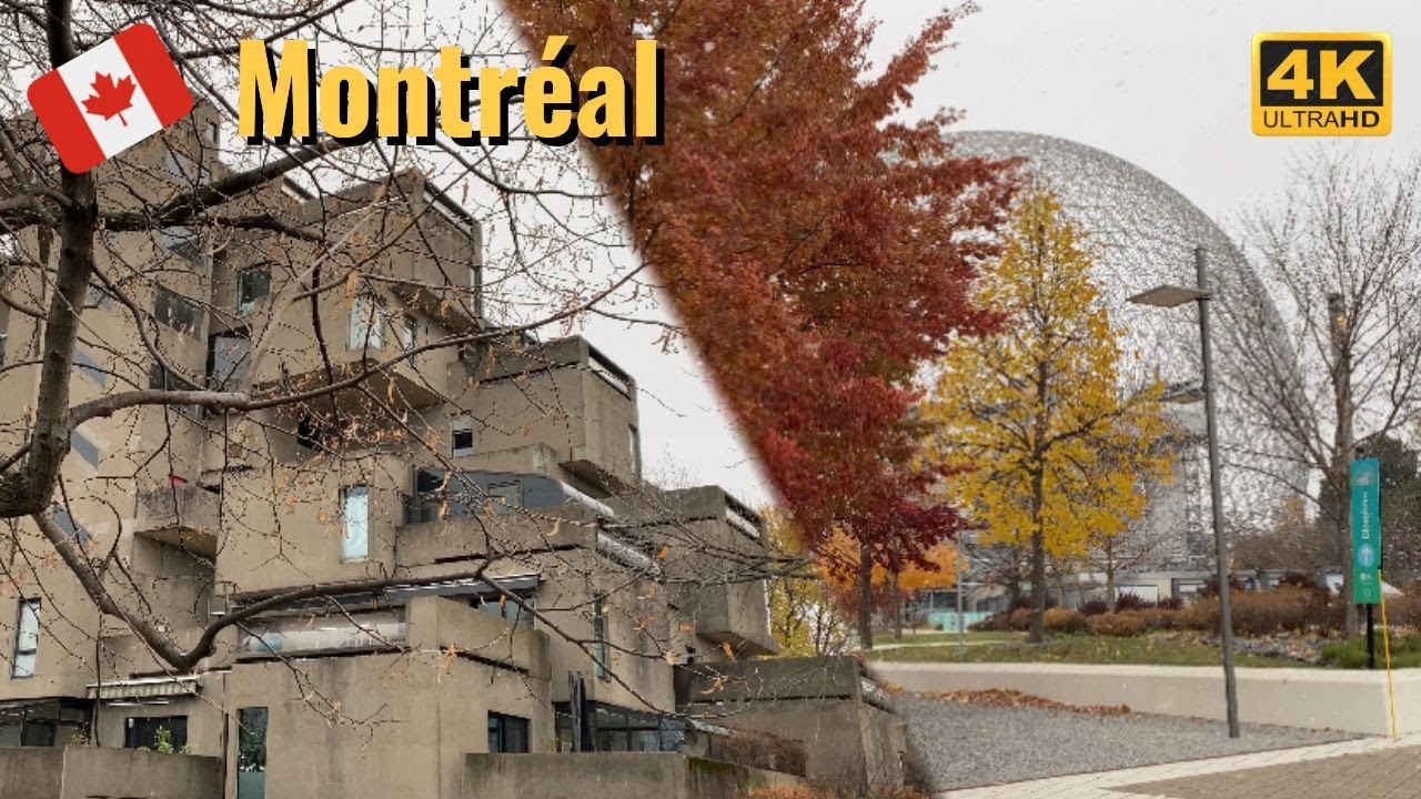 [4K] First Snow in Montreal❄️❄️❄️ | Drive to Habitat 67 & Parc Jean-Drapeau #firstsnow #snow