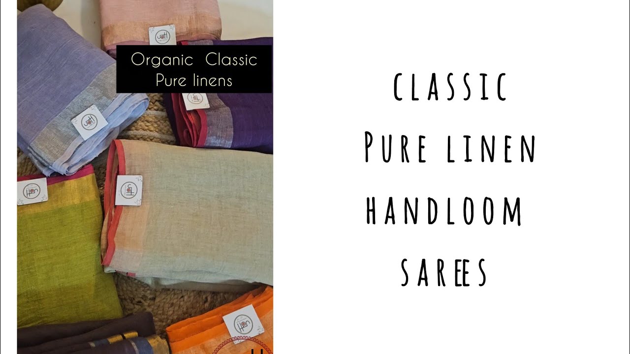 Organic classic Pure linen Handwoven sarees. Whatsapp  9789326549 #joshboutique 