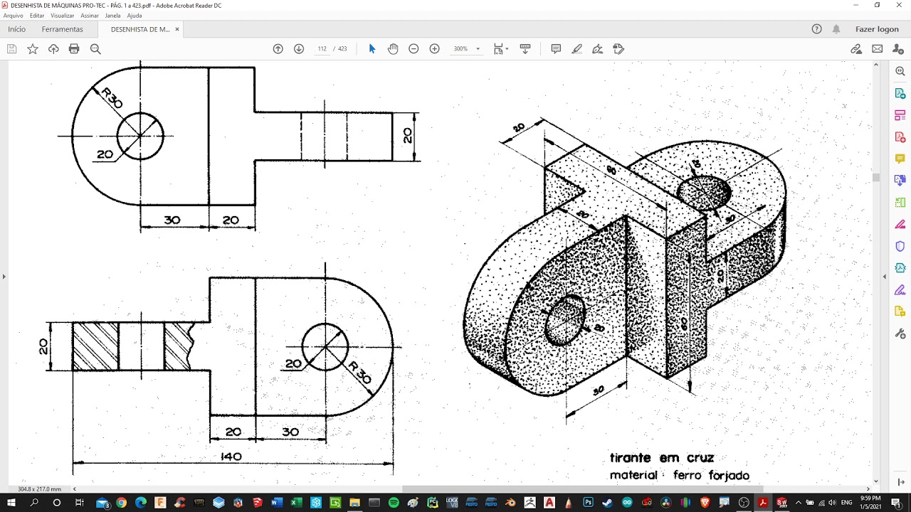 Solidworks: Peça 6 - Tirante em cruz