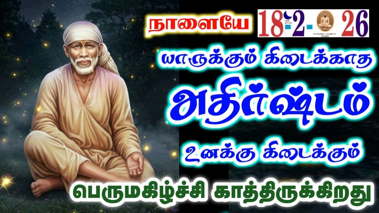 18-2-26/நாளையே அதிர்ஷ்டம் பார்🌺🌺sai baba  Tamil/sai 🙏motivationalspeech#motivationtamil🌸