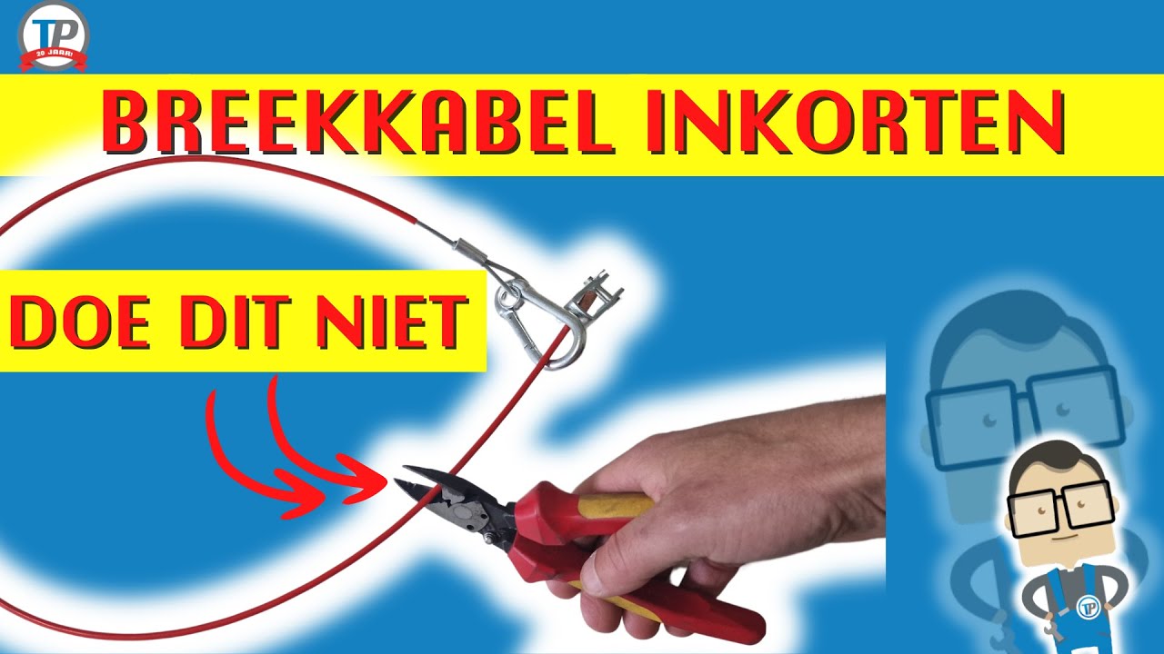 BREEKKABEL INKORTEN, BREEKKABEL CARAVAN BEVESTIGEN, BREEKKABEL AANHANGER BEVESTIGEN, BREEKKABEL