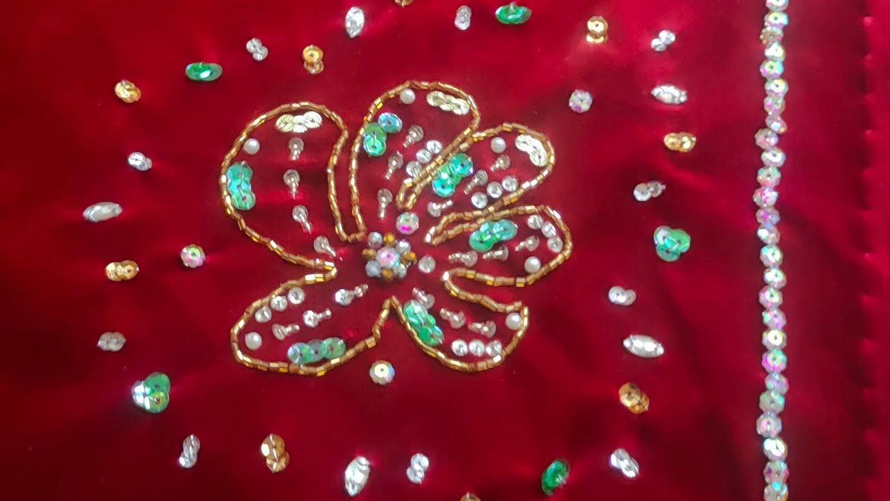 Muse work on valvet kurti beaded embroidery Part 1 