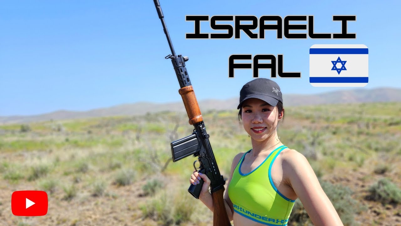 GIRL with Israeli Light-Barrel FAL (DSA Forged Receiver)
