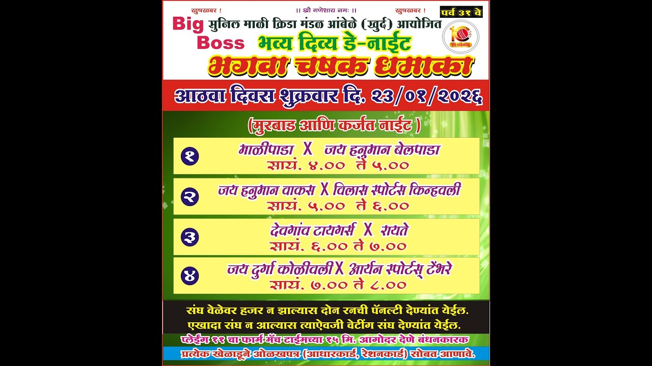 भगवा चषक । आंबेळे खुर्द, माळशेज ।  ८   दिवस - रात्र  - पर्व ३१