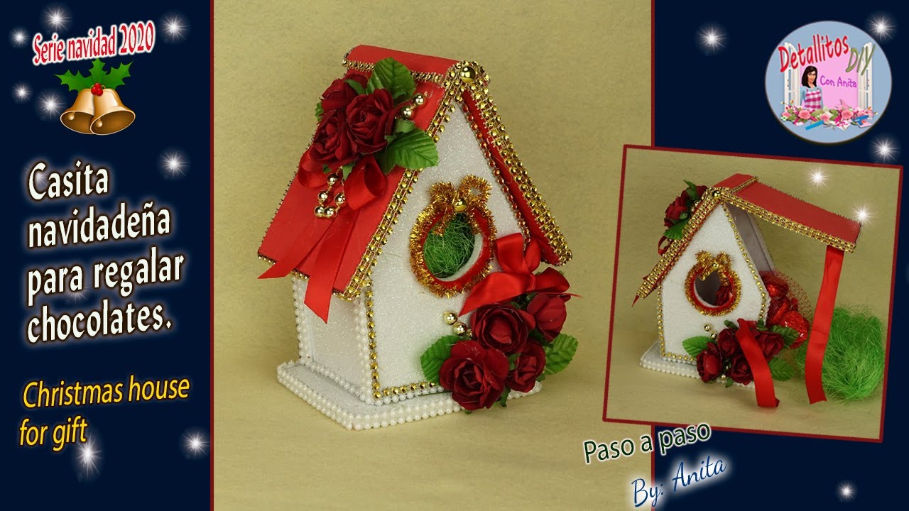 Casita navideña para regalar chocolates.