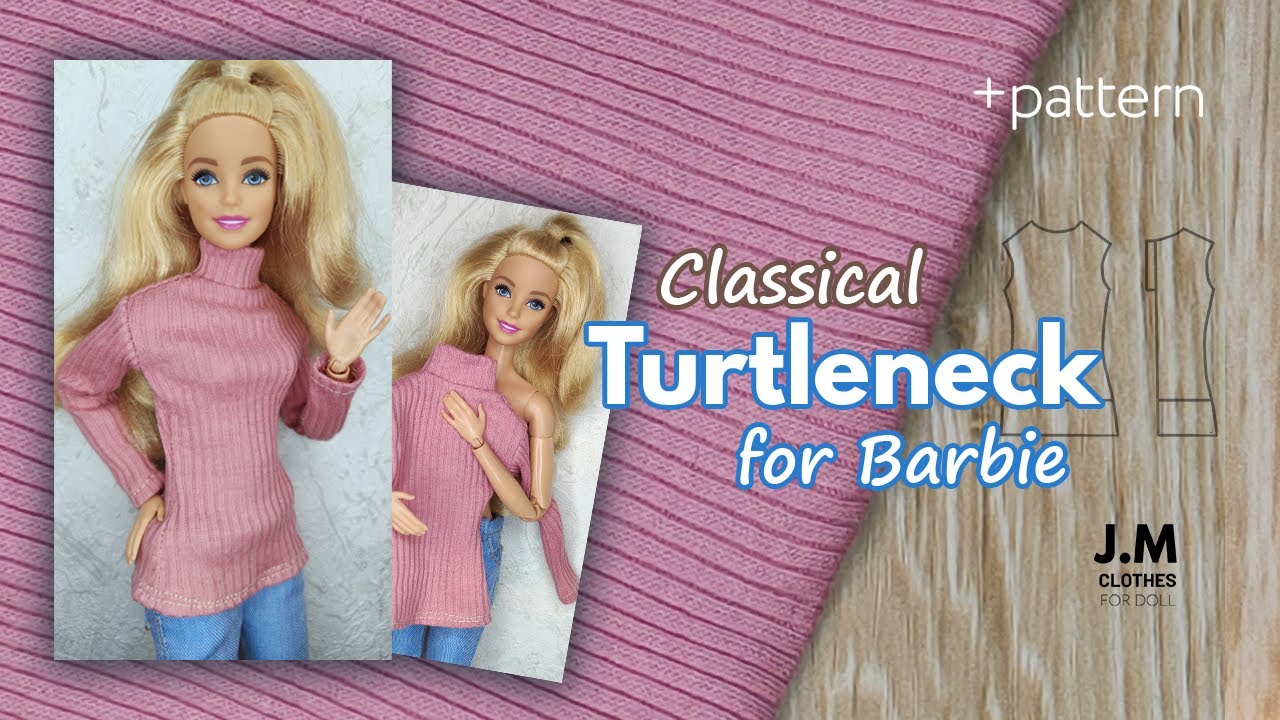 🧵 How to Sew a Classic Turtleneck for Barbie Doll | Easy Sewing Tutorial ✂️