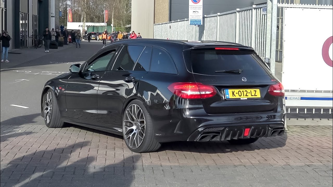 BRABUS 600 Mercedes C63 S AMG Estate - LOUD Accelerations, Powerslides and Turbo Sounds !