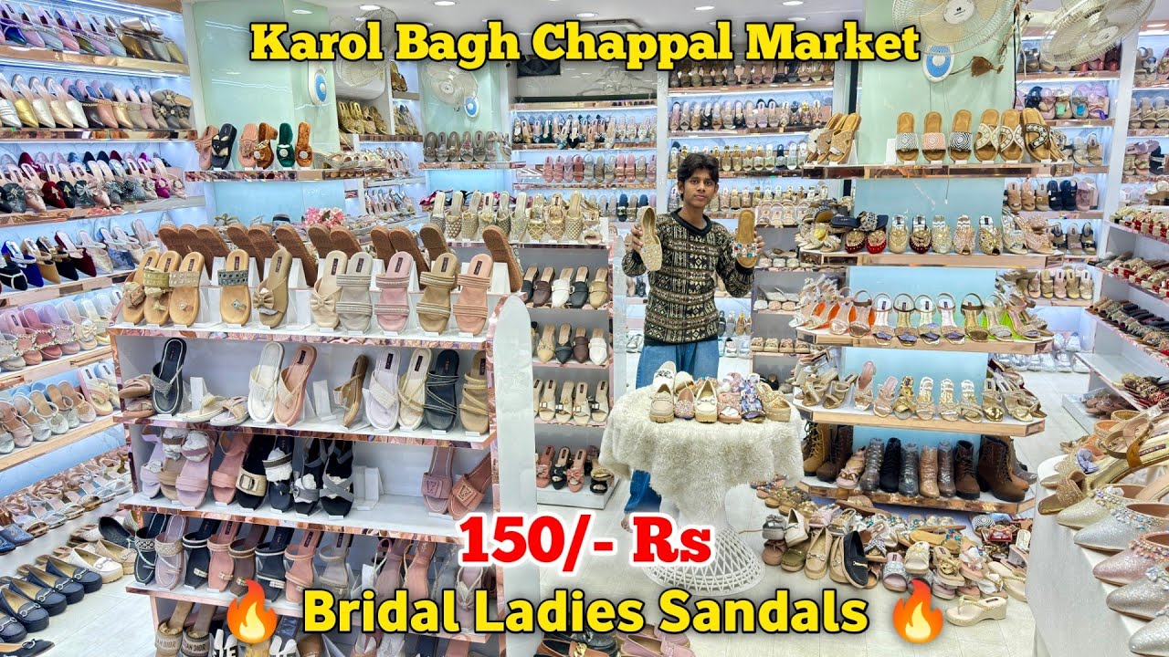 Bridal Ladies Sandals 150/- Rs | Ladies Sandals Wholesale Market | Karol Bagh Chappal Market
