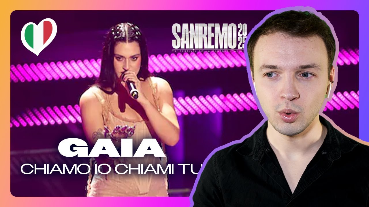 РЕАКЦИЯ на ГАЙЮ с CHIAMO IO CHIAMI TU | Сан-Ремо 2025 Вечер 1 Живое выступление