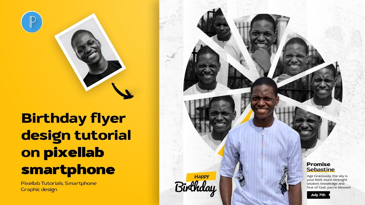Geometric Birthday Flyer Design Tutorial on pixellab smartphone 💥💯