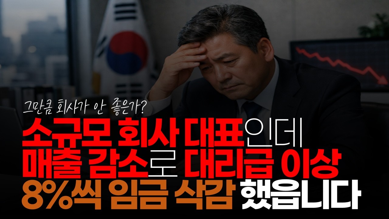 (※시청자댓글) 15명 고용하는 소규모 회사 대표인데 매출 감소로 26년부터 대리급이상 8%씩 임금 삭감 했읍니다. #경기불황 #임금삭감 #매출감소