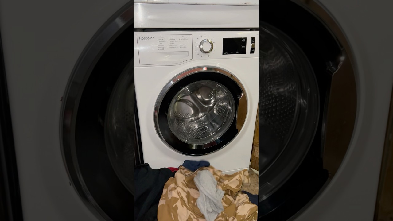 ASMR speed laundry | Hotpoint ActiveCare mixed wash #washingmachine #hotpoint