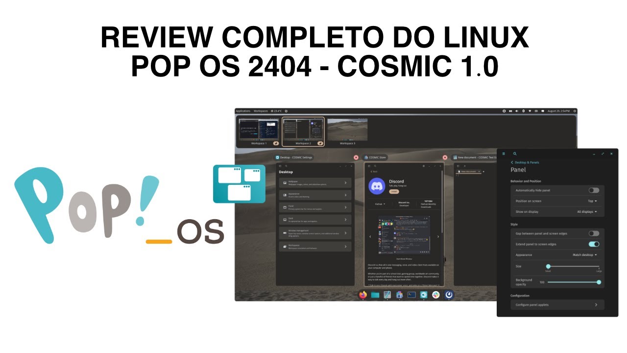 Review do novo Linux PopOS 24.04 Cosmic