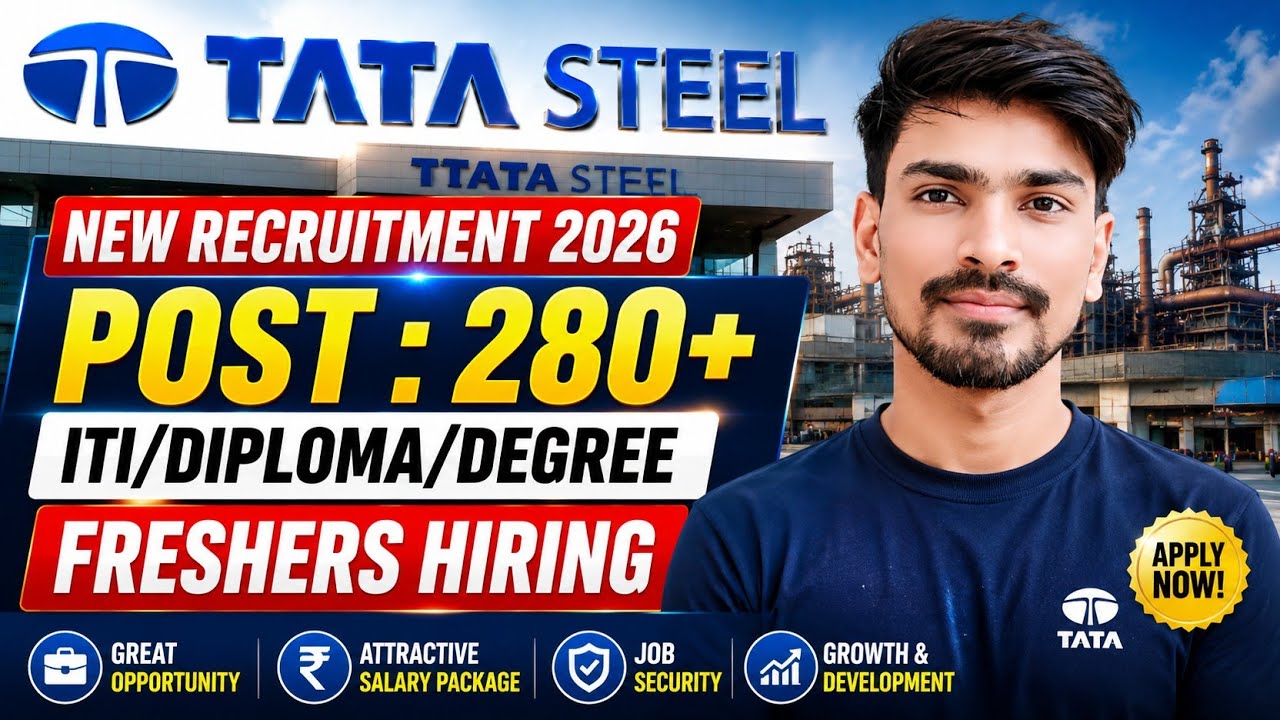 🔥 Tata Steel Recruitment 2026 | Freshers | ITI, Diploma & Graduate Jobs | Tata Steel Vacancy 2026