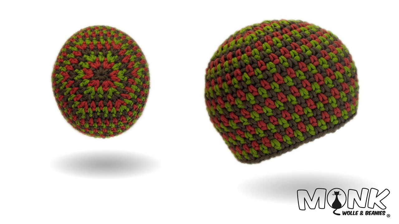 Mütze häkeln - Moss Stitch Beanie No. 2 - Tweed Style