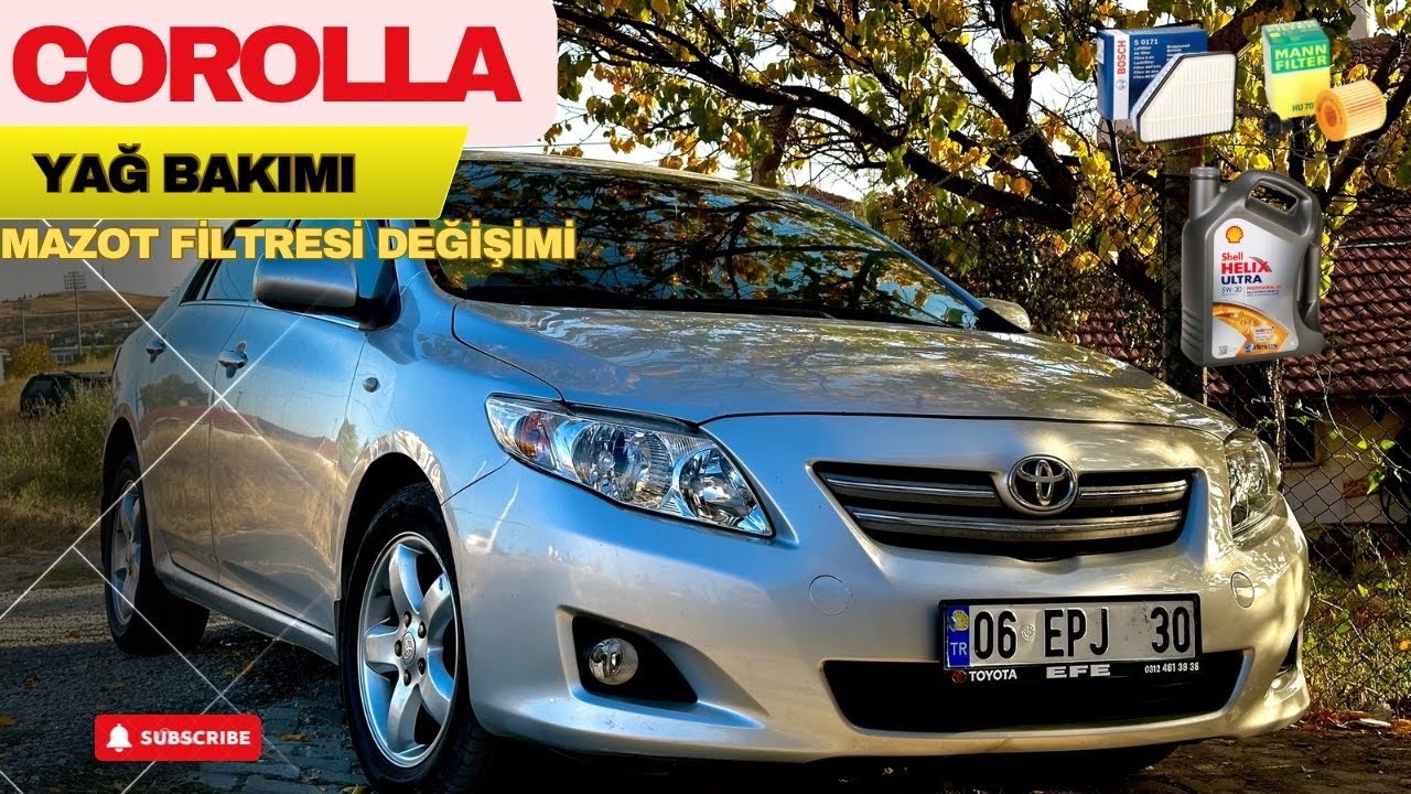 Corolla 1.4D-4d Yağ Değişimi (Yakıt filtresi, Hava ve Polen Filtresi Değişimi)
