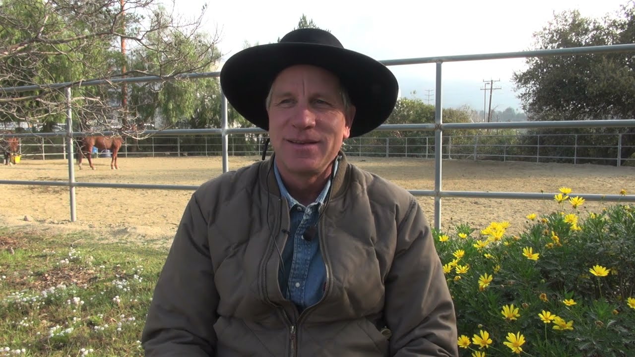 Buck Brannaman at one of his horse clinics in Los Angeles, California