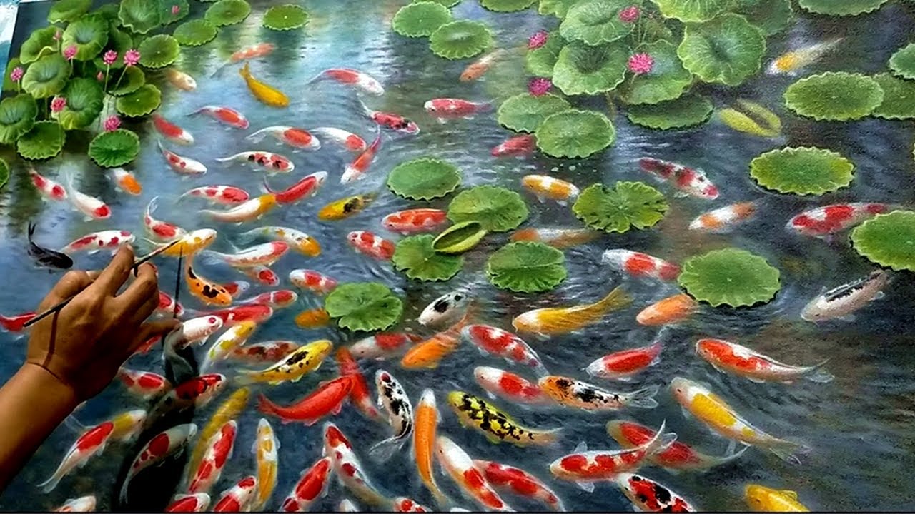 CARA MELUKIS - MENGGAMBAR IKAN KOI 99 EKOR / HOW TO DRAW 99 KOI FISH by DANDAN SA, Tutorial 30