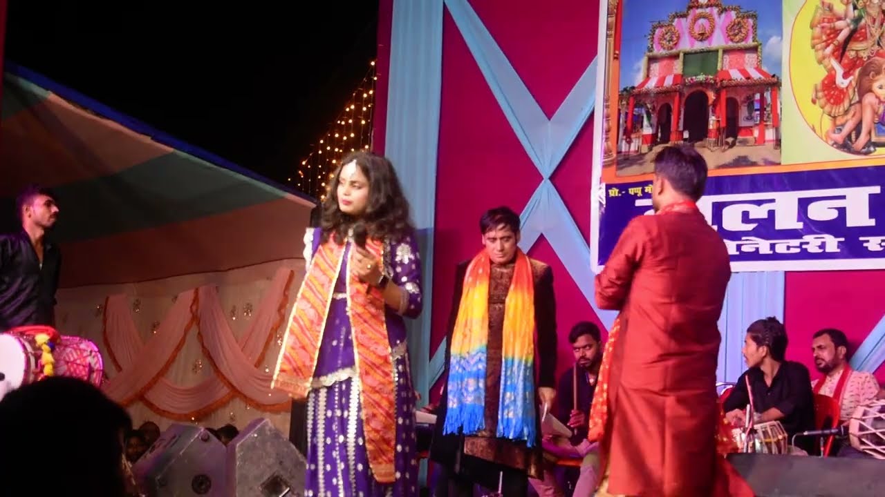 #video maa durgapuja #singer girls #chhailabihari stage bhakti Jagran #trending #khaira#bhojpuristar