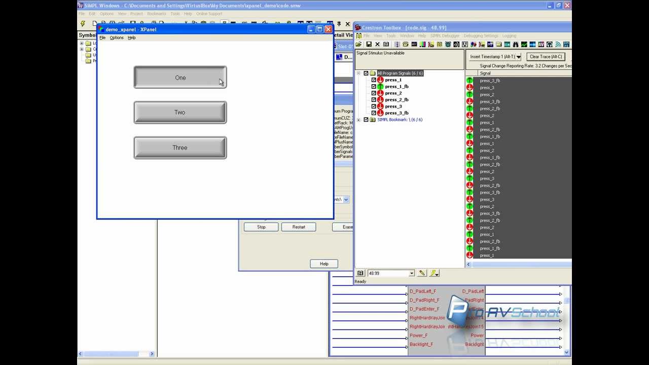 Creating a simple XPanel project with Crestron for testing