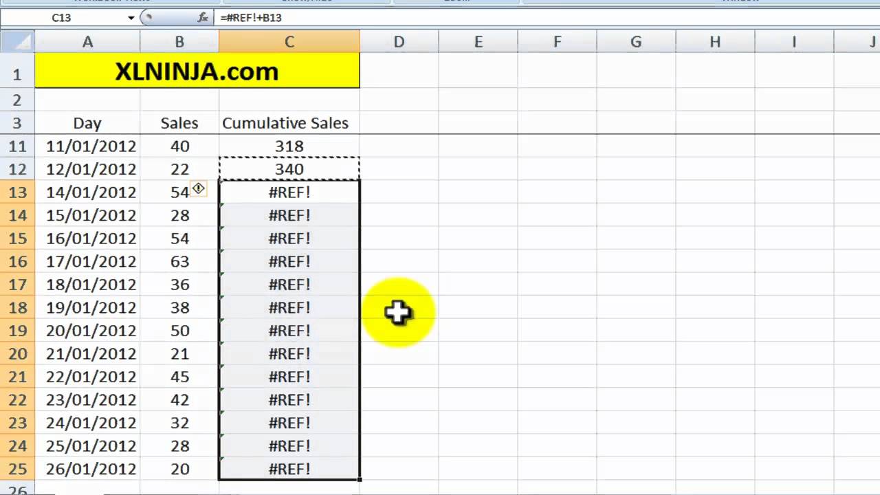 Excel Cumulative Sum Formula