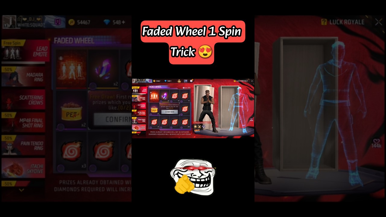 💯😱 Faded Wheel 1 Spin Trick l #spin #fadedwheel #fadedwheel1spintrick #freefire #fadedeheelfreefire
