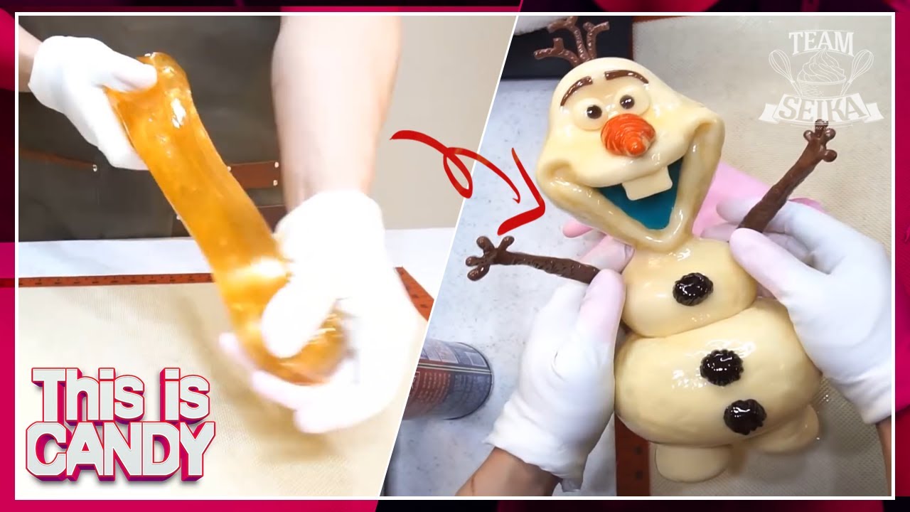 [설탕공예] 슈가슬라임으로 만든 겨울왕국 올라프 캐릭터 사탕 만들기!! (재업) /  Frozen Olaf Candy making with Sugar Slime
