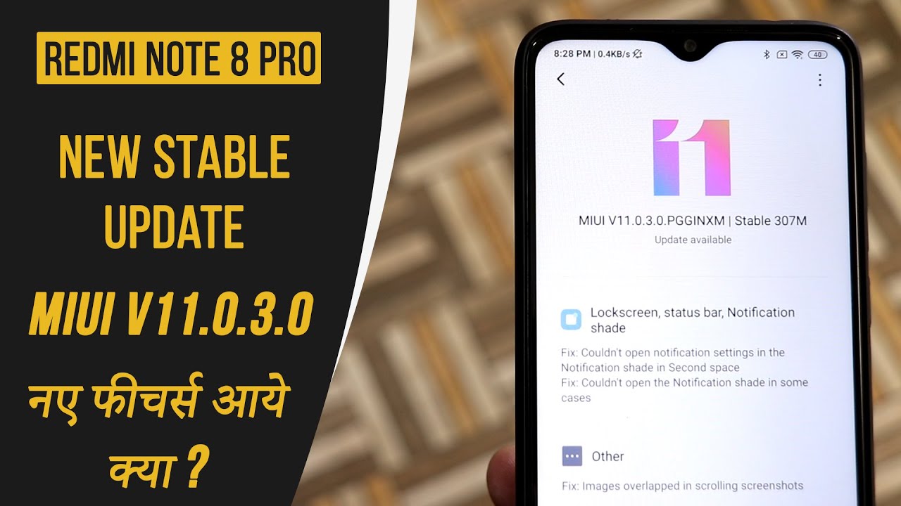 Redmi Note 8 PRO New MIUI 11.0.3.0 Stable OTA Update