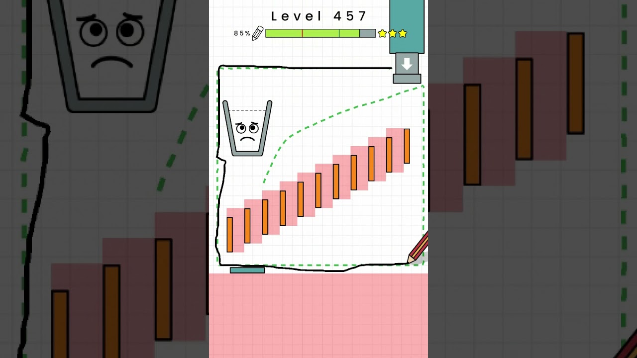 Happy Glass - Level 457. Three Stars Solution. Gameplay Walkthrough