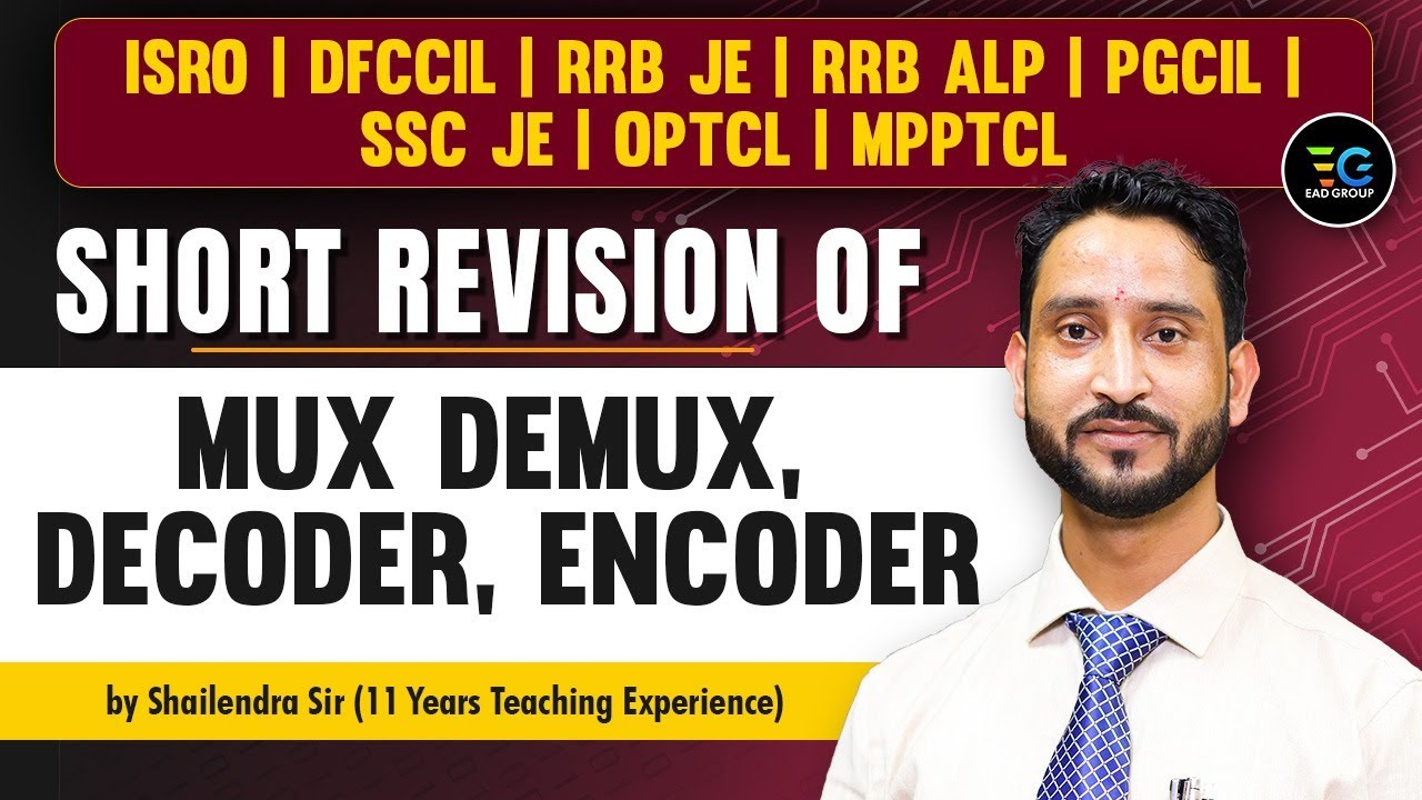 Short Revision of Mux-Demux | Decoder-Encoder By Shailendra sir | ISRO | DFCCIL | RRB JE | PGCIL etc