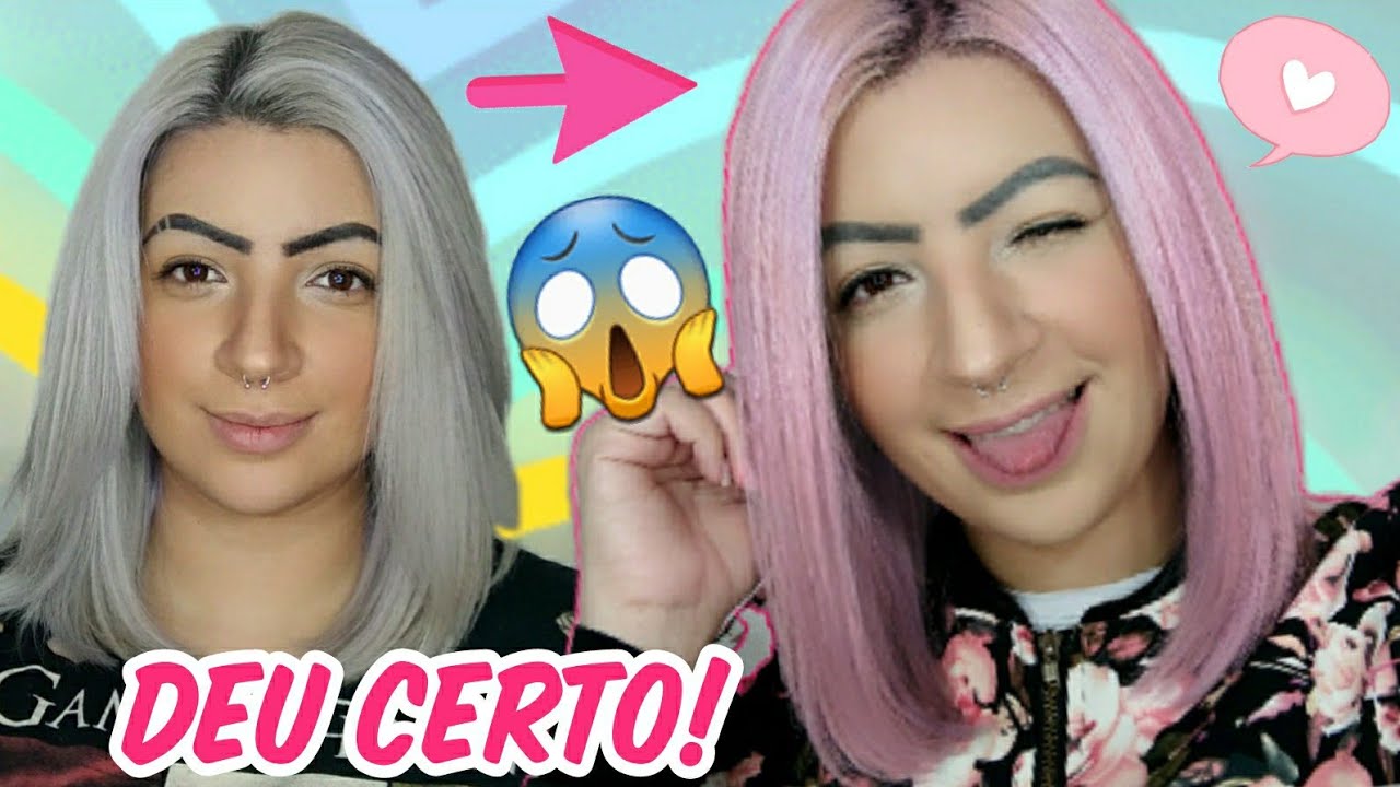 TENTEI PINTAR MEU CABELO DE ROSA USANDO CORANTE ALIMENTÍCIO 😱 