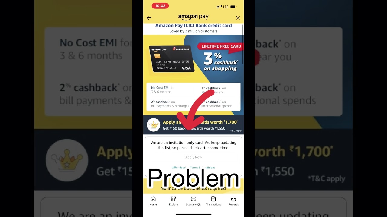 Icici Amazon pay credit card problem so 😪😪😪 #creditcard #freefire #ytshorts ￼